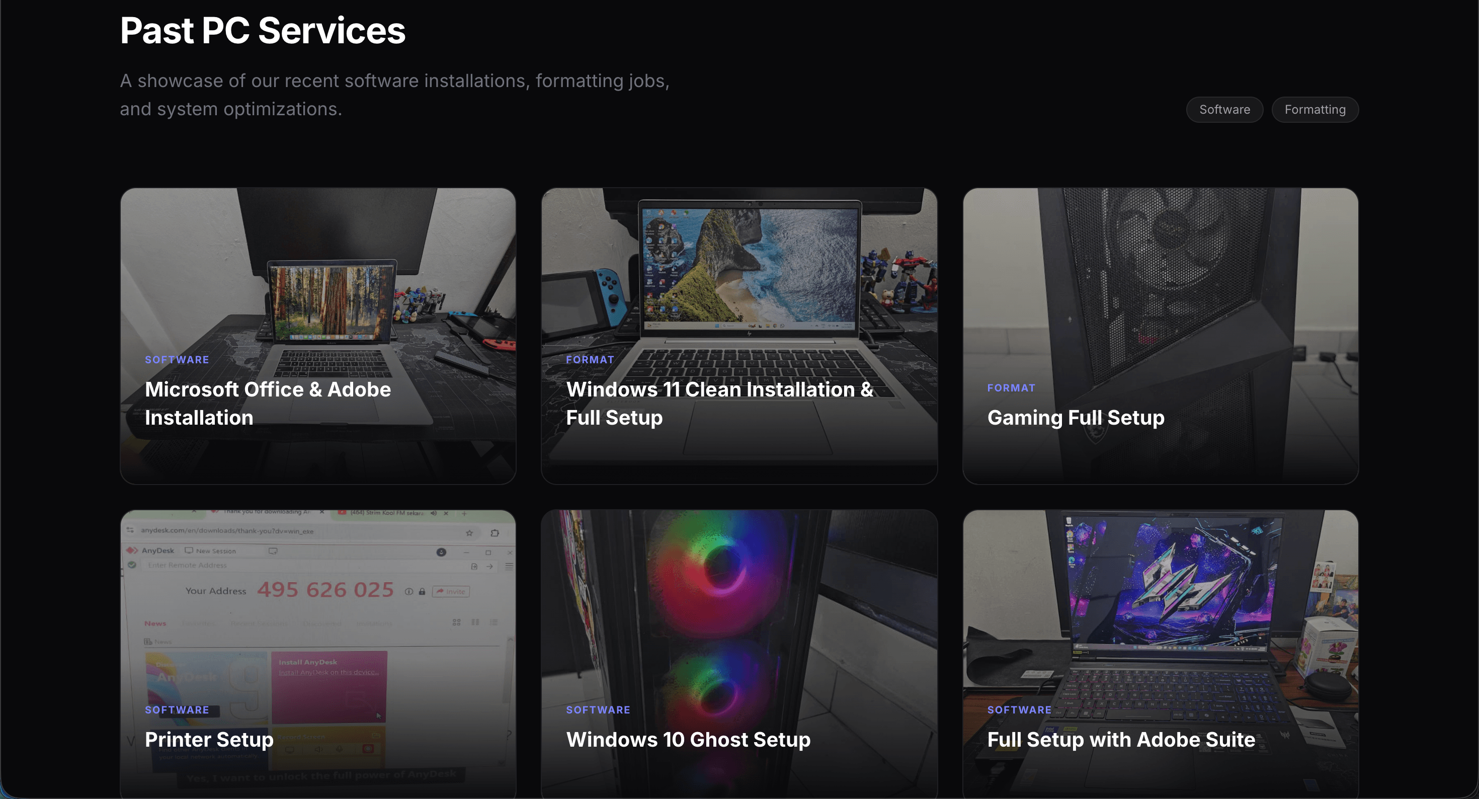 Service detail and inquiry workflow